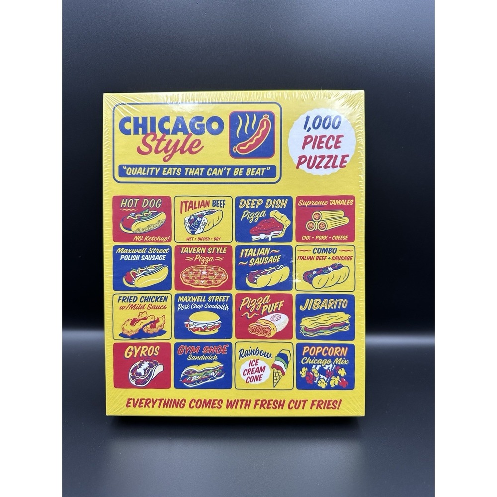 Chicago Style Food Puzzle 1000 Pieces New Sealed Deep Dish Hot Dog Italian Beef